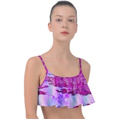 Background Crack Art Abstract Frill Bikini Top by Mariart