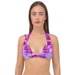 Background Crack Art Abstract Double Strap Halter Bikini Top by Mariart