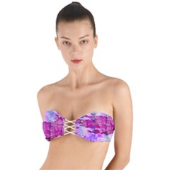 Background Crack Art Abstract Twist Bandeau Bikini Top by Mariart