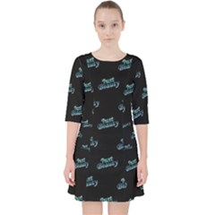 Just Beauty Words Motif Print Pattern Pocket Dress by dflcprintsclothing