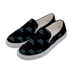 Just Beauty Words Motif Print Pattern Women s Canvas Slip Ons by dflcprintsclothing