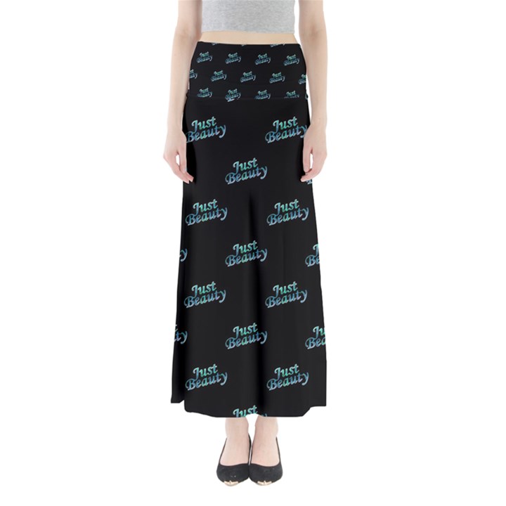 Just Beauty Words Motif Print Pattern Full Length Maxi Skirt