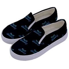 Just Beauty Words Motif Print Pattern Kids  Canvas Slip Ons by dflcprintsclothing