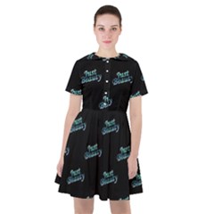 Just Beauty Words Motif Print Pattern Sailor Dress by dflcprintsclothing