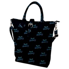 Just Beauty Words Motif Print Pattern Buckle Top Tote Bag by dflcprintsclothing