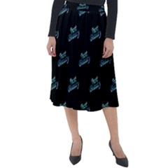 Just Beauty Words Motif Print Pattern Classic Velour Midi Skirt  by dflcprintsclothing