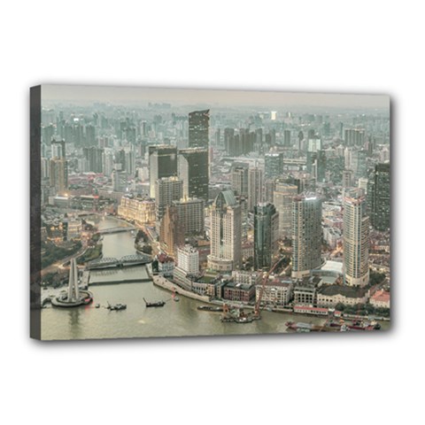 Lujiazui District Aerial View, Shanghai China Canvas 18  X 12  (stretched) by dflcprintsclothing