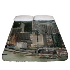 Lujiazui District Aerial View, Shanghai China Fitted Sheet (king Size) by dflcprintsclothing