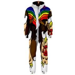  Rainbow Stoner Owl Hooded Jumpsuit (men)  by IIPhotographyAndDesigns