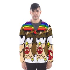  Rainbow Stoner Owl Men s Hooded Windbreaker