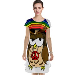  Rainbow Stoner Owl Cap Sleeve Nightdress by IIPhotographyAndDesigns