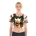  Rainbow Stoner Owl Cotton Crop Top View1