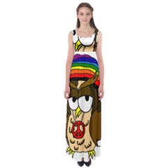  Rainbow Stoner Owl Empire Waist Maxi Dress by IIPhotographyAndDesigns