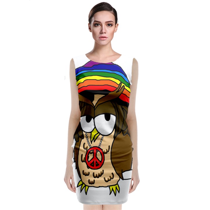  Rainbow Stoner Owl Classic Sleeveless Midi Dress