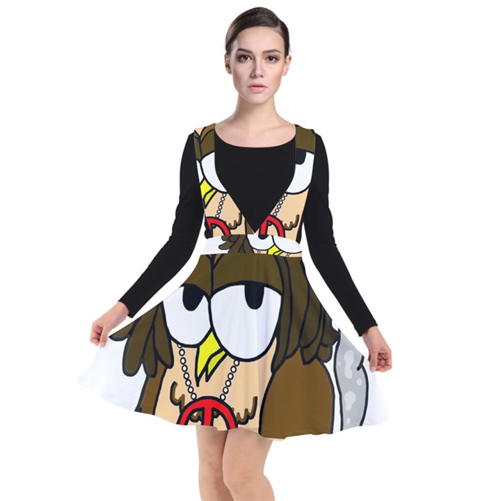  Rainbow Stoner Owl Plunge Pinafore Dress