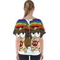  Rainbow Stoner Owl V-Neck Dolman Drape Top View2