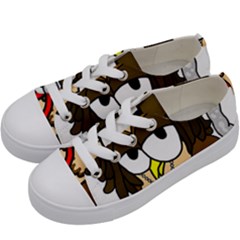  Rainbow Stoner Owl Kids  Low Top Canvas Sneakers by IIPhotographyAndDesigns