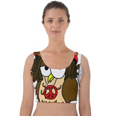  Rainbow Stoner Owl Velvet Crop Top by IIPhotographyAndDesigns