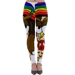  Rainbow Stoner Owl Lightweight Velour Leggings by IIPhotographyAndDesigns