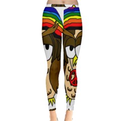  Rainbow Stoner Owl Inside Out Leggings by IIPhotographyAndDesigns