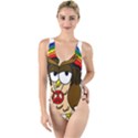  Rainbow Stoner Owl High Leg Strappy Swimsuit View1