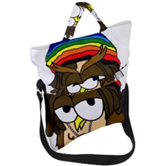  Rainbow Stoner Owl Fold Over Handle Tote Bag by IIPhotographyAndDesigns