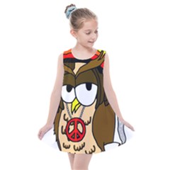  Rainbow Stoner Owl Kids  Summer Dress by IIPhotographyAndDesigns