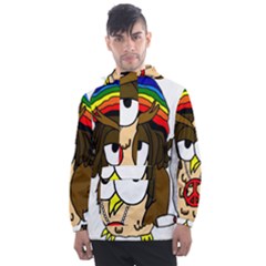  Rainbow Stoner Owl Men s Front Pocket Pullover Windbreaker