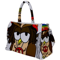  Rainbow Stoner Owl Duffel Travel Bag by IIPhotographyAndDesigns