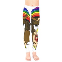  Rainbow Stoner Owl Kids  Leggings by IIPhotographyAndDesigns