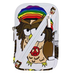  Rainbow Stoner Owl Belt Pouch Bag (small) by IIPhotographyAndDesigns