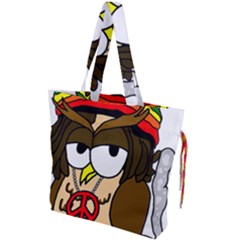  Rainbow Stoner Owl Drawstring Tote Bag by IIPhotographyAndDesigns