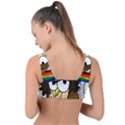  Rainbow Stoner Owl Front Tie Bikini Top View2