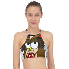  Rainbow Stoner Owl Racer Front Bikini Top by IIPhotographyAndDesigns