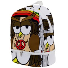  Rainbow Stoner Owl Zip Bottom Backpack by IIPhotographyAndDesigns