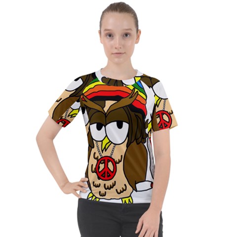  Rainbow Stoner Owl Women s Sport Raglan Tee by IIPhotographyAndDesigns