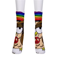  Rainbow Stoner Owl Men s Crew Socks by IIPhotographyAndDesigns