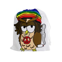  Rainbow Stoner Owl Drawstring Pouch (xl) by IIPhotographyAndDesigns