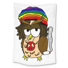  Rainbow Stoner Owl Large Tapestry by IIPhotographyAndDesigns