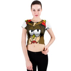  Rainbow Stoner Owl Crew Neck Crop Top by IIPhotographyAndDesigns