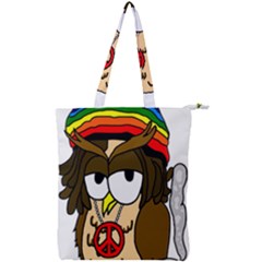  Rainbow Stoner Owl Double Zip Up Tote Bag by IIPhotographyAndDesigns