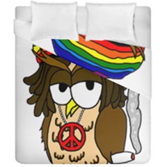  Rainbow Stoner Owl Duvet Cover Double Side (california King Size) by IIPhotographyAndDesigns