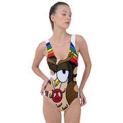  Rainbow Stoner Owl Side Cut Out Swimsuit by IIPhotographyAndDesigns