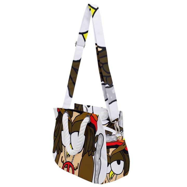  Rainbow Stoner Owl Rope Handles Shoulder Strap Bag