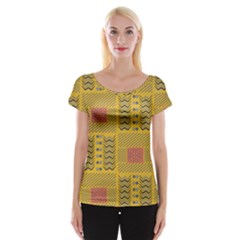 Digital Paper African Tribal Cap Sleeve Top