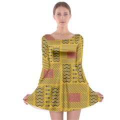 Digital Paper African Tribal Long Sleeve Skater Dress