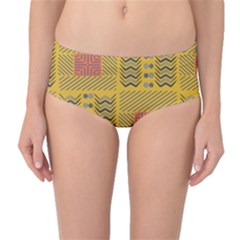 Digital Paper African Tribal Mid-waist Bikini Bottoms by HermanTelo