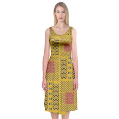 Digital Paper African Tribal Midi Sleeveless Dress