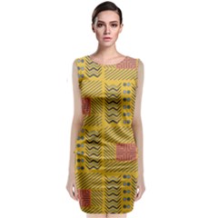 Digital Paper African Tribal Sleeveless Velvet Midi Dress