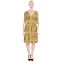 Digital Paper African Tribal Wrap Up Cocktail Dress